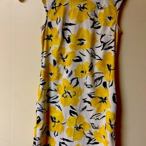Floral yellow black dress